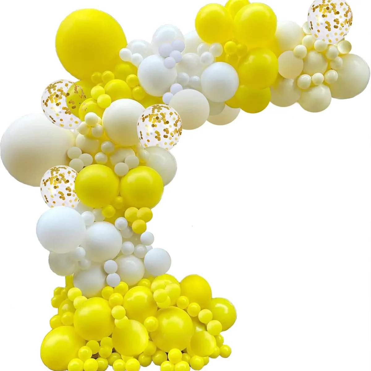 Pastel Yellow Balloons Arch Garland Kit White Baby Shower 1st Birthday Party Ballon Decorations Wedding Anniversary Decor Globos