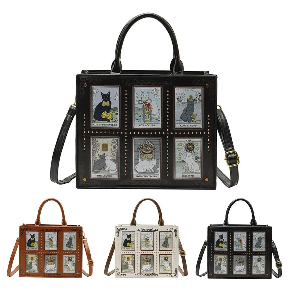

High-end Fashion Summer New Handbag With Delicate Embroidery Cat Printing Multi-layer Storage Woman Tote Bag For Dating & Daily