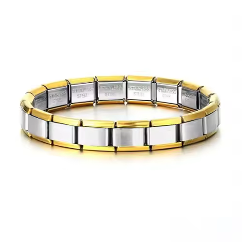 For Women Men Italian Charm Link 9mm Width Silver Gold Color Stainless Steel Bracelets on Hand DIY Making Jewelry Wholesale - Image 8
