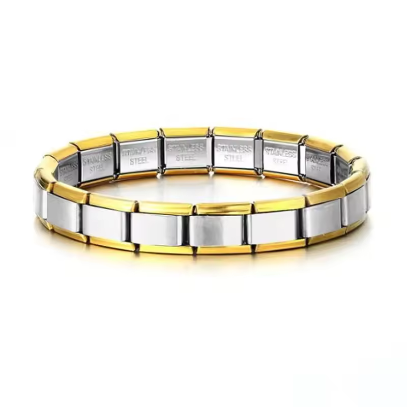 For Women Men Italian Charm Link 9mm Width Silver Gold Color Stainless Steel Bracelets on Hand DIY Making Jewelry Wholesale - Image 8