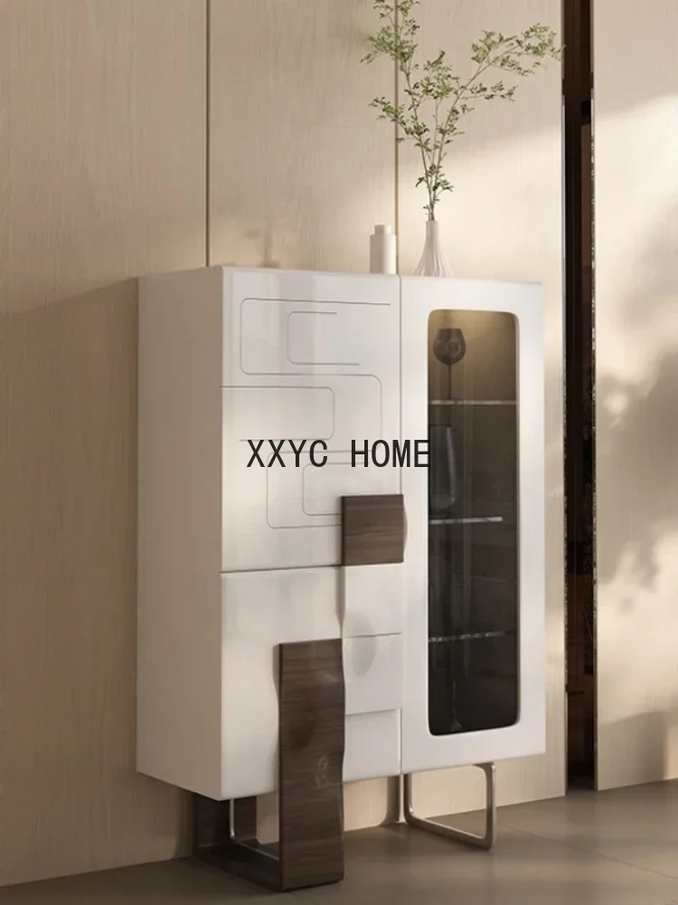 Entrance Cabinet Solid Wood Wine Cabinet Modern Minimalist Sideboard Multi-Functional Foyer