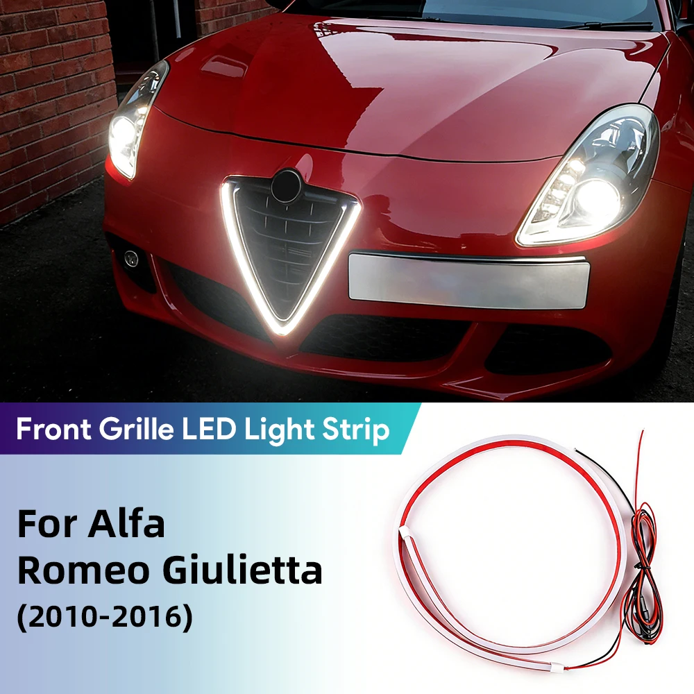 Für Alfa Romeo Giulietta 2010-2016 Dynamische LED-Frontgrill-Lichtleiste Auto DRL Tagfahrlicht Ambiente-Dekorationslampe