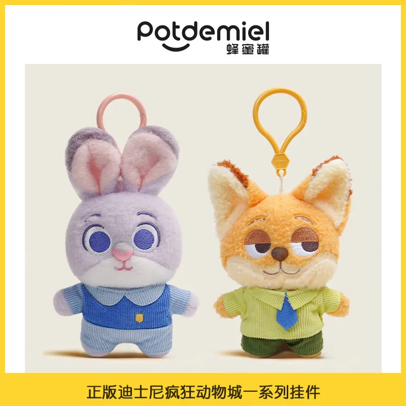 Оригинальный плюшевый брелок Potdemiel Disney Zootopia Джуди, мягкая игрушка-подвеска Ник, украшение для сумки, подарок на день рождения, коллекционная игрушка