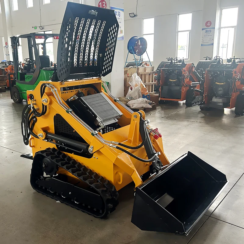 Customized the first mini skid steer loader in the whole network EPA engine wheel rail multifunctional crawler skid steer loader