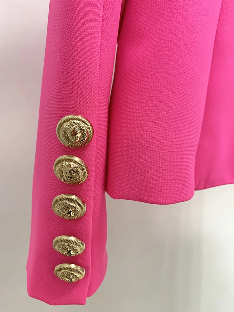 Blazer classique à double boutonnage pour femme, veste couvertes, boutons en métal, rose vif, créateur, remise des diplômes élevée, ET, 2024 mn