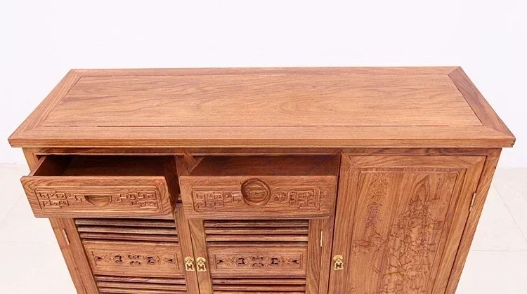 African huanghuali wood hedgehog red sandalwood three-door shoe cabinet, locker