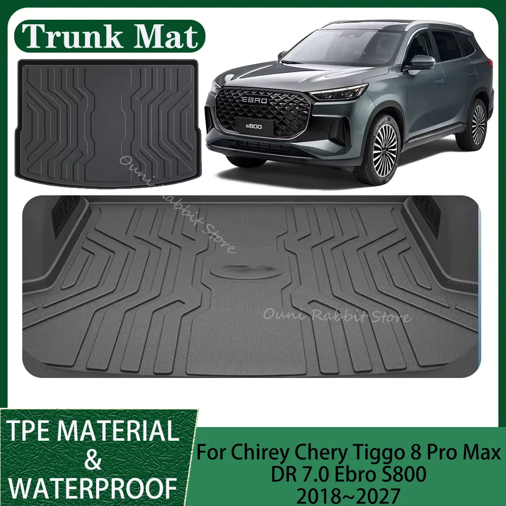 For Chirey Chery Tiggo 8 Pro Max DR 7.0 Ebro S800 2018~2027 2025 2026 Car TPE Trunk Mat Tray Protection Pad Interior Accessories