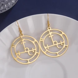 Demon Symbol Sigil of Lilith Magic Pendant Earrings For Women Mythology Pagan Amulet Stainless Steel Wiccan Witchcraft Jewelry