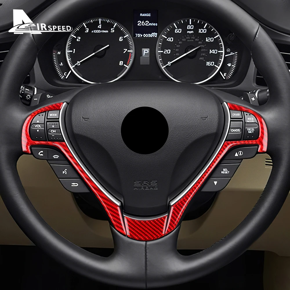 Real Soft Carbon Fiber Sticker for Acura ILX 2013-2017 2018 2019 2020 2021 2022 For RDX 2013-2018 Car Steering Wheel Accessories