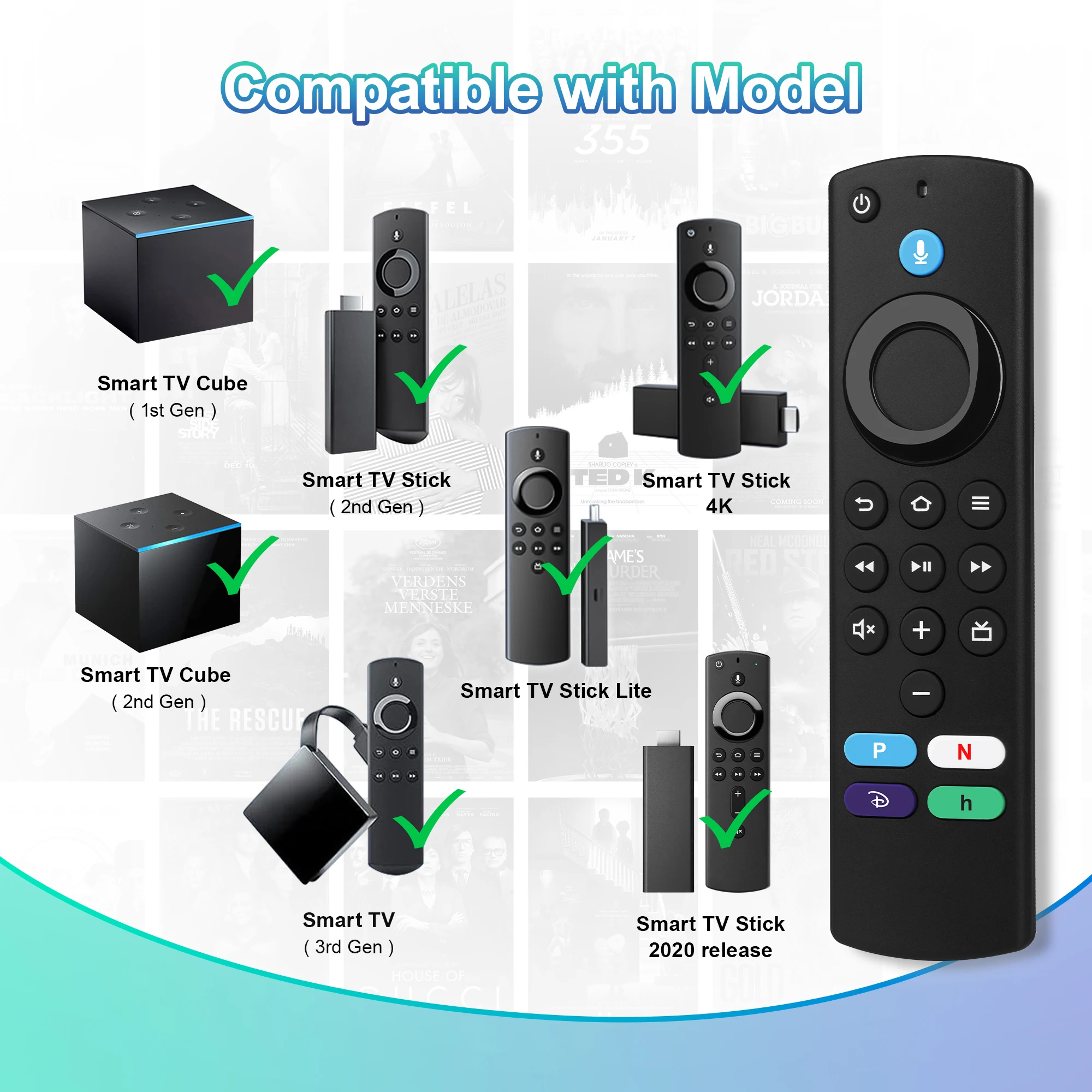 Remote Control Suara Pengganti untuk Remote Control TV Api Televisi Stick Lite BT Remote Control Suara Generasi ke-3
