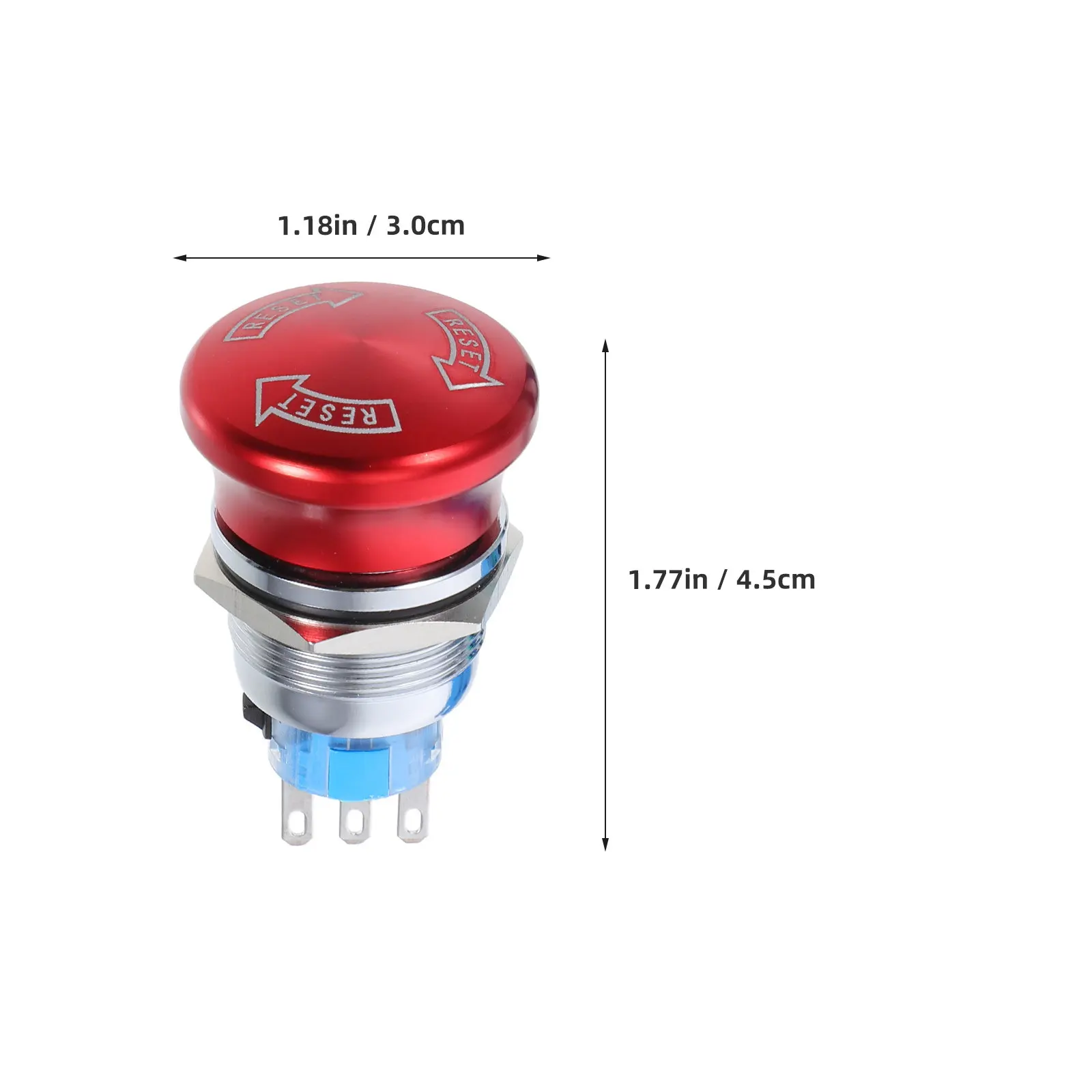 Emergency Stop Switch Button 22mm Metal Latching Push Button for Industrial Machinery Power Off