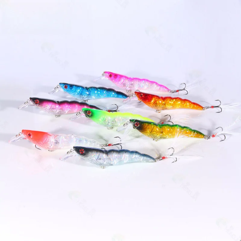 13Gram Minnow Fishing Lure for Bass with Feather Hook All-Attack Shrimp Plastic Minnow Lua Bait 1 Piece