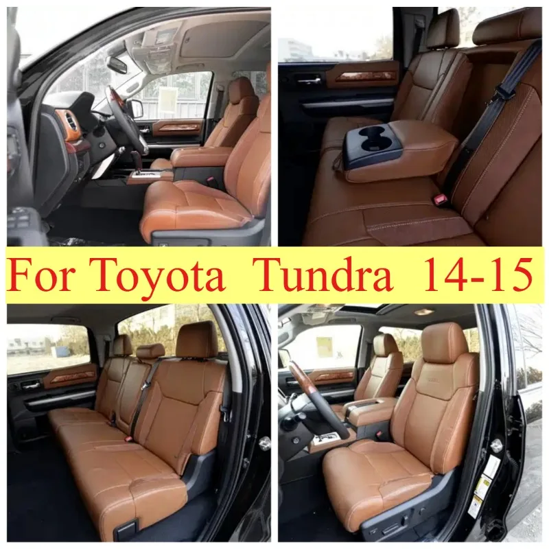 Fit for Toyota  Tundra  2014-2015 Vegan Leather Custom Car Seat Covers for 5 Front Seats
