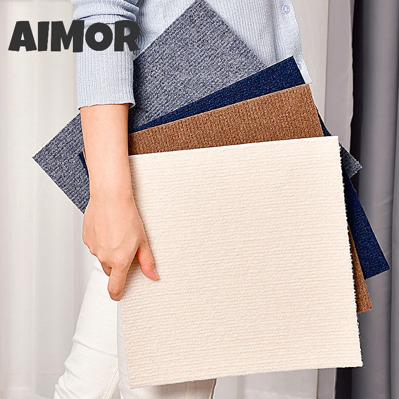 

Aimor 10 Pieces Living Room Bedroom Kitchen Mat Home Decor Staircase Anti-slip Floor Sticker Self Adhesive Carpet 30x30cm