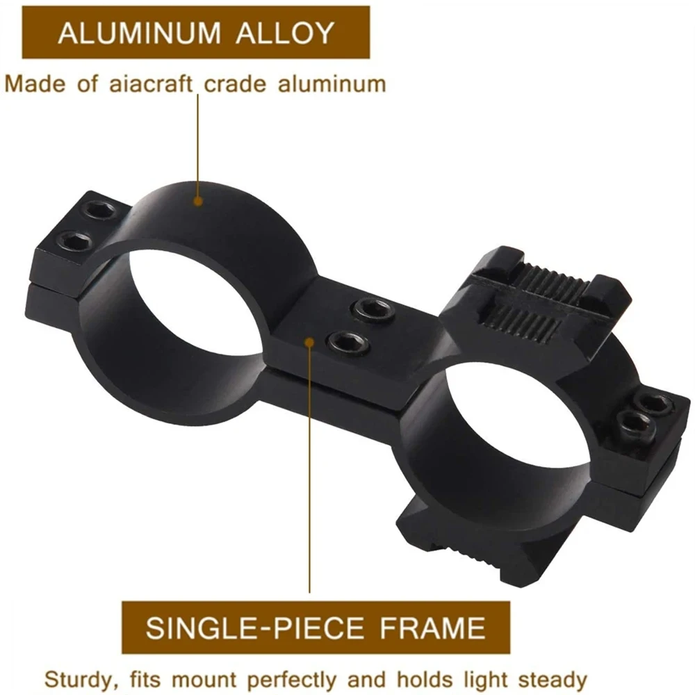 25.4mm & 25.4mm Double Ring for 20mm Rail Mount Flashlight / Sight for Rifle Scope Outdoor Hunting Accessories Installation