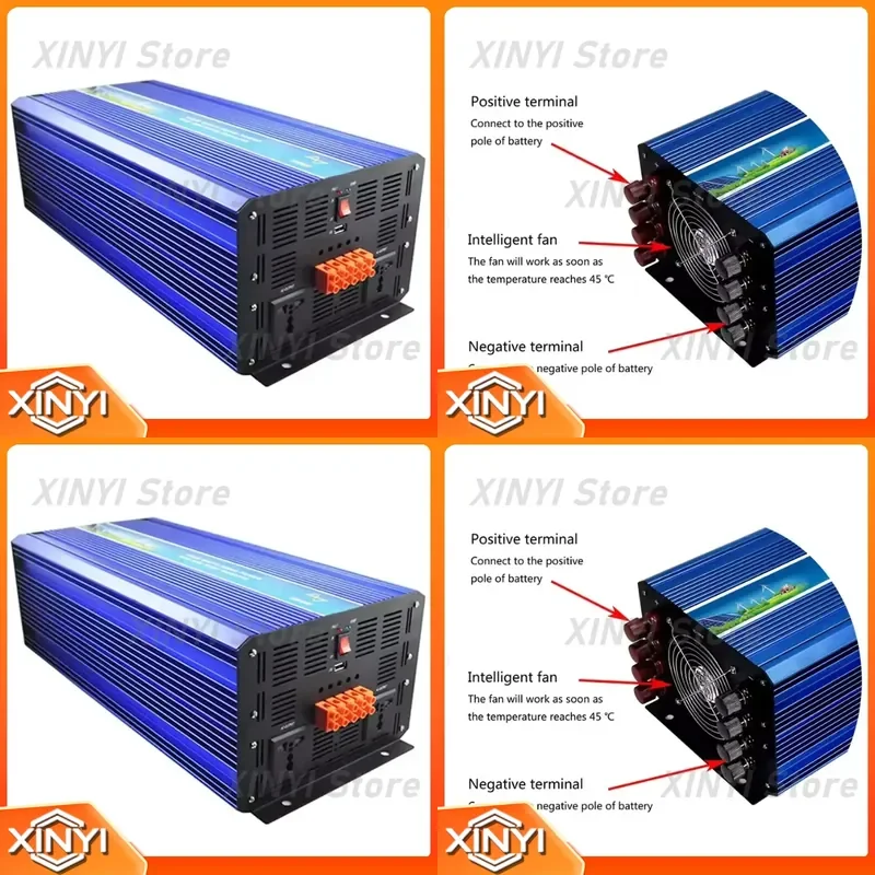 6000W Pure Sine Wave Solar Inverter DC 36V 29V-42V to AC 220V 230V 240V 50Hz Off Grid with Digital Display Multi-function