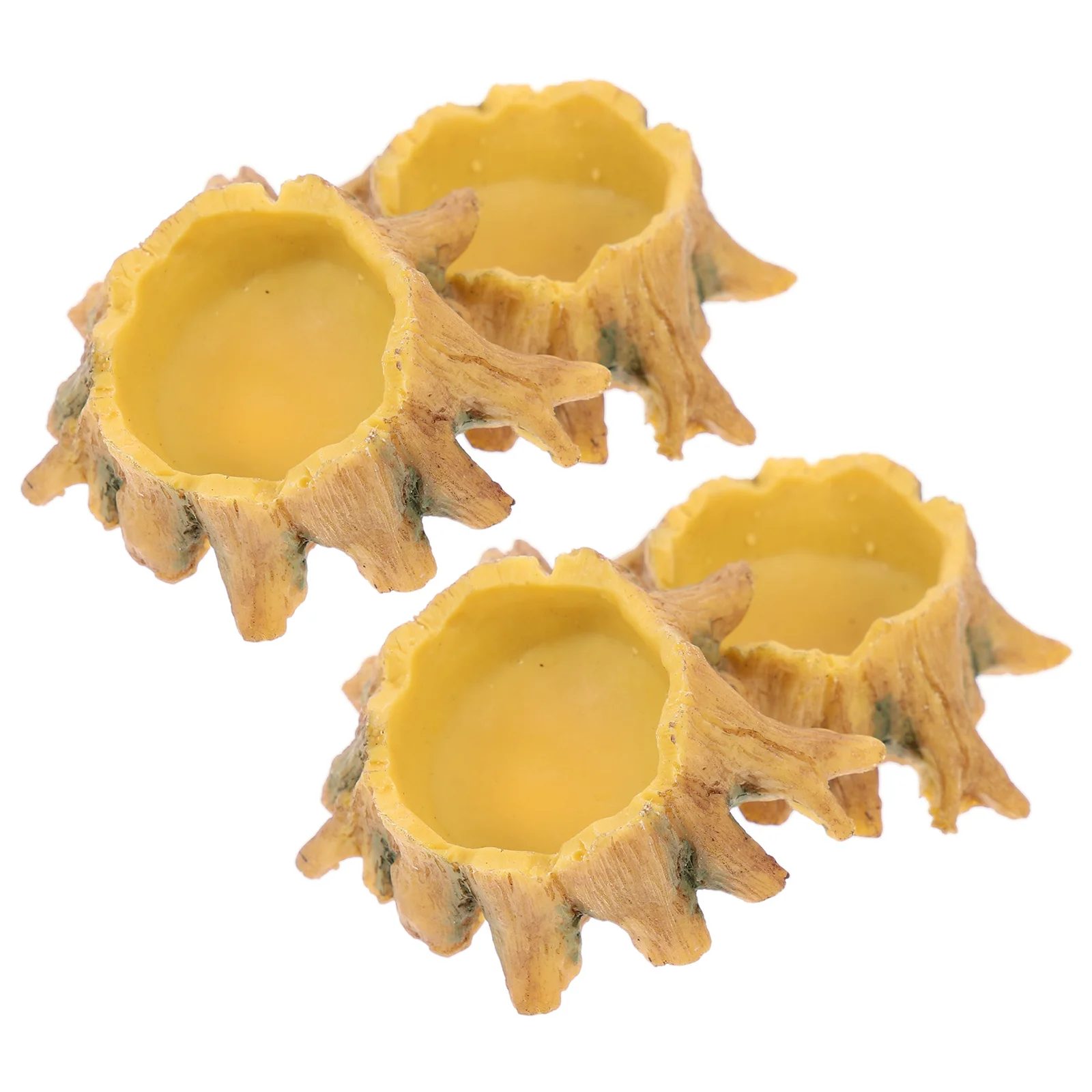 4 قطعة مجموعة أطباق مياه الزواحف قسط الراتنج أطباق تغذية صغيرة للحيوانات الأليفة الصغيرة وعاء تررم غير قابل للانزلاق للعناكب الضفادع #1