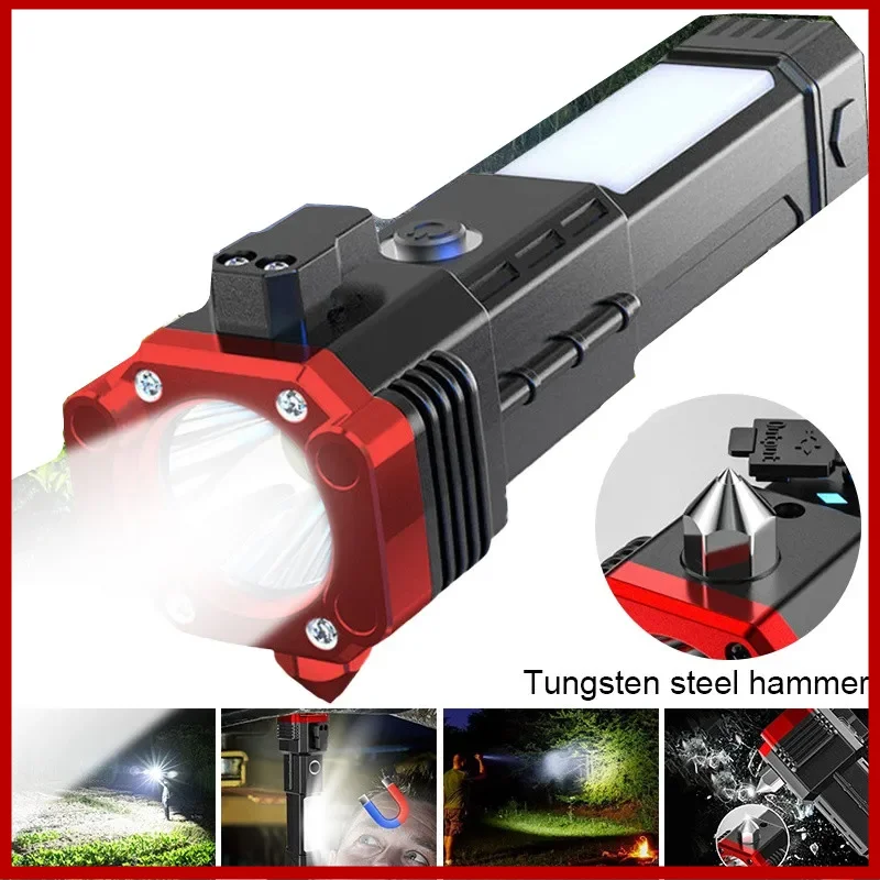 4 in 1 car window breaker Car safety hammer Automotive multifunctional flashlight  Escape Hammer Fire Emergency Rescue