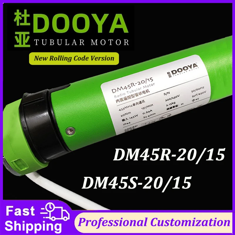 

Dooya Smart Rolling Tubular Motor DM45R/DM45S 20/15,220/230V 50/60 Hz,Rf433mhz 3 Wire Motor,4 Wire Motor,for Rolling Blinds