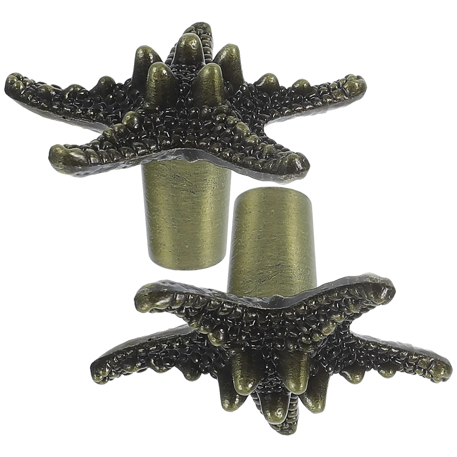 

2 Pcs Star Shaped Knobs Zinc Alloy Drawer Handles Wardrobe Bookcase Cabinet Pulls Sea Star Shaped Knobs Bronze Finish