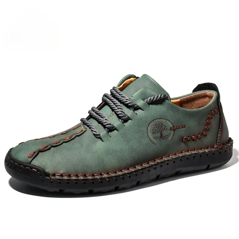 Handmade Leather Casual Men Shoes Design Sneakers Man Comfortable Leather Shoes Men Loafers Hot Sale Moccasins Driving Shoe