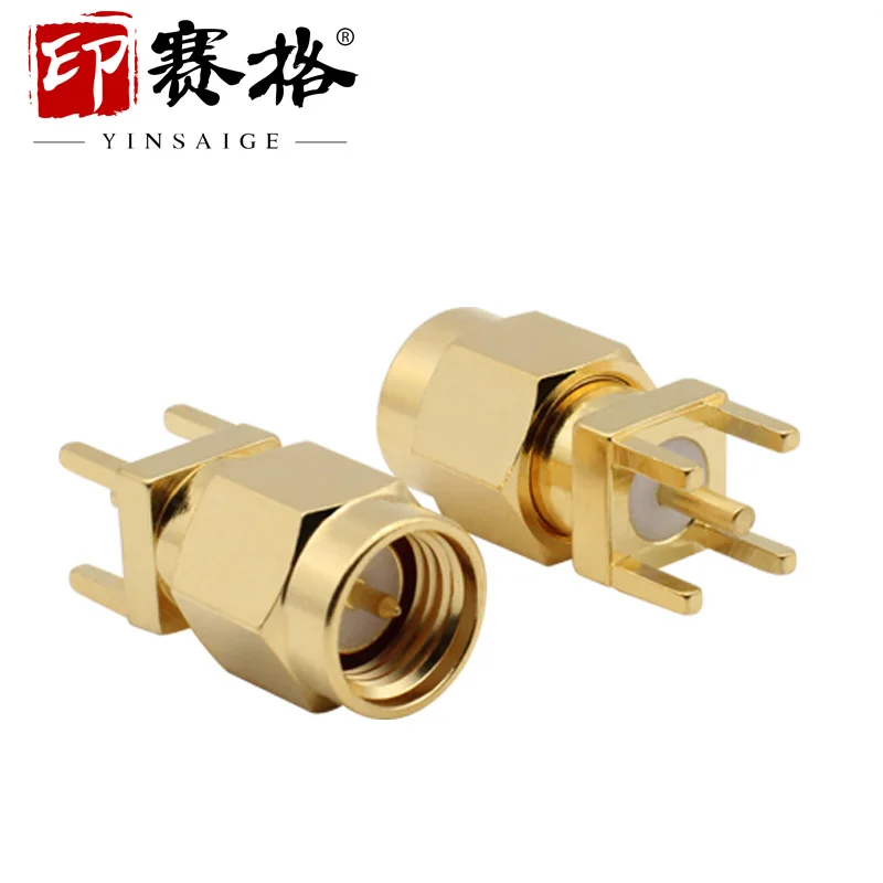 SMA-JE male inner pin welded PCB board SMA-JHD male seat sma male high quality gold plated pure copper