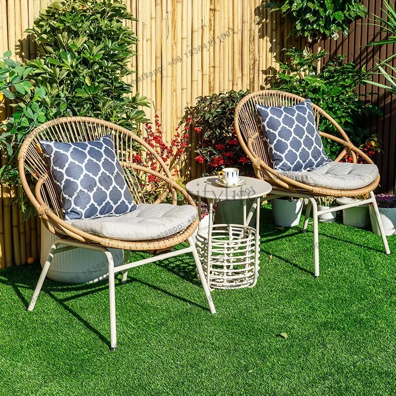 rocking chair rattan recliner balcony leisure small table and chair combination courtyard lazy  rocking