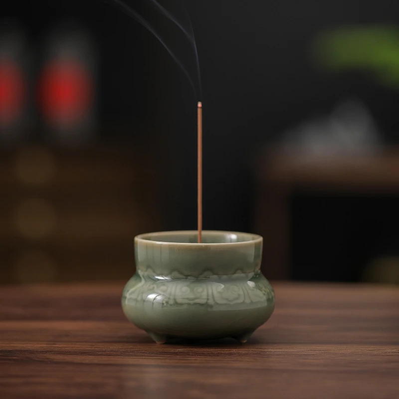 Three-legged Incense Burner Chinese Style Zen Philosophy Household Inside Room Meditation Tea Ceremony Decorative Incense Holder