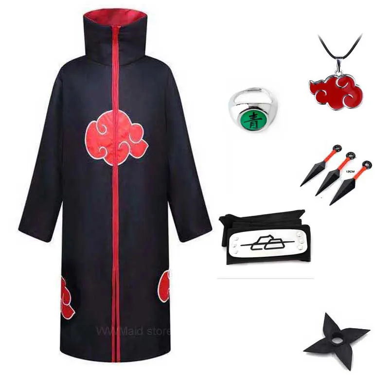 Kakuzu Of The Akatsuki Robe Cloak Ring Headband Cosplay Halloween Costume