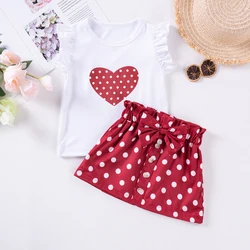 Summer Girls Fly Sleeve Short Sleeve Shorts Girls Two-piece Fashion Suit Cute Sweet Summer Suit