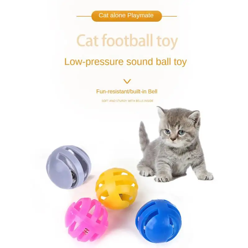 4Pcs Hollow Out Cat Bell Ball Toys Plastic Dorakitten Ball Toys Interactive Cat Bell Toy Cat Toy Ball Training Ball Pet Supplies