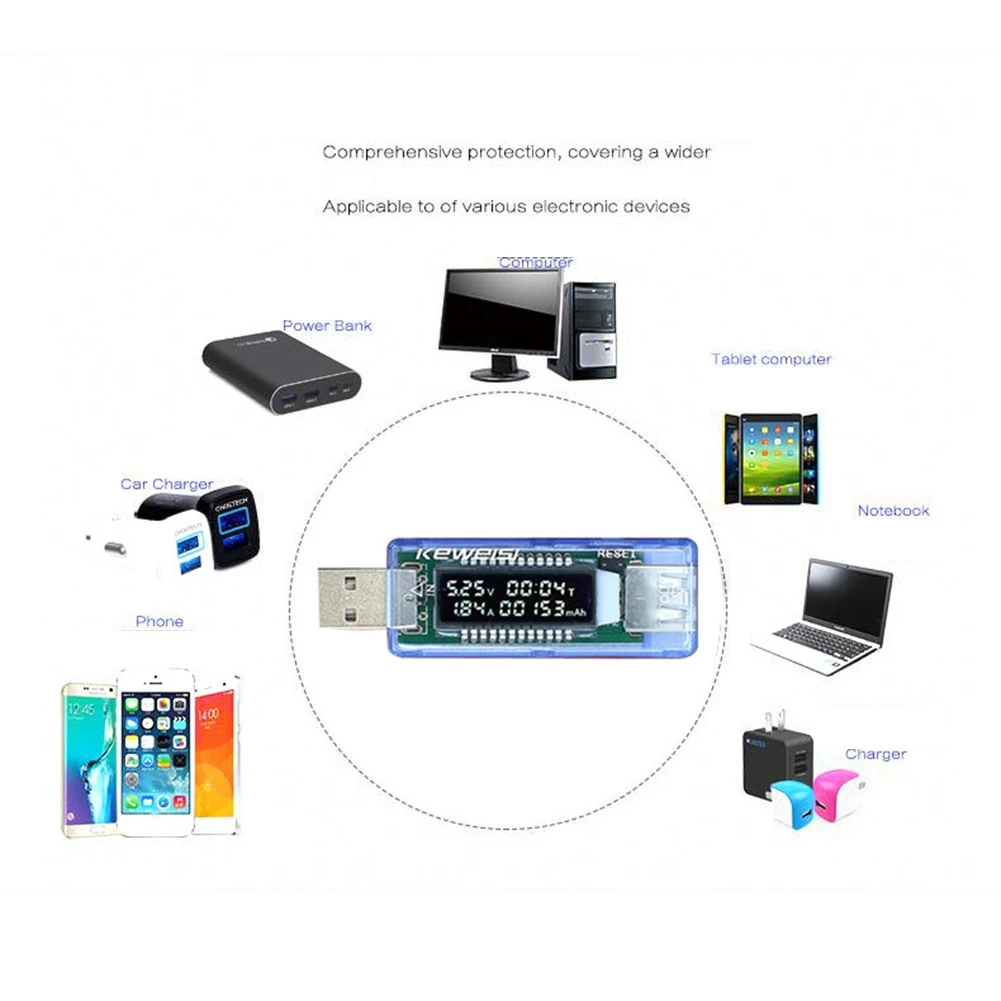 Usb Lader Tester Arts Spanning Stroom Meter Voltmeter Ampèremeter Batterij Capaciteit Tester Mobiele Vermogens Detector