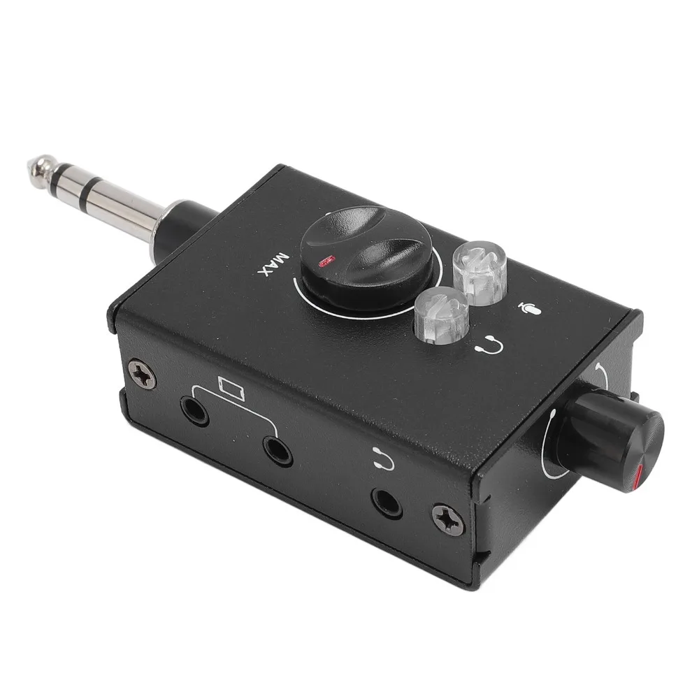 Portable 6.35MM Interface Mobile Phone Sound Converter Plug and Play Sound Converter Adapter PC Sound Card Mixer Recording Use
