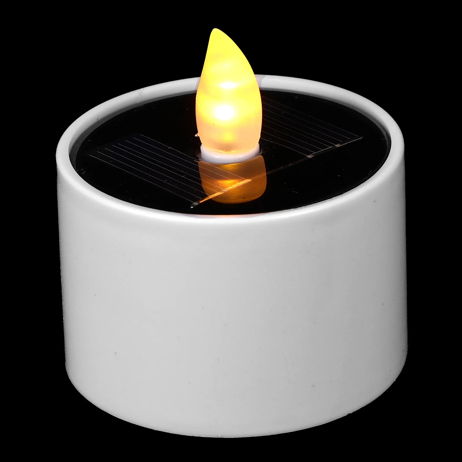 LED Solar Light Waterproof Yellow Flicker Flameless for Home Yard Decor Solar Energy Romantic No Flames White