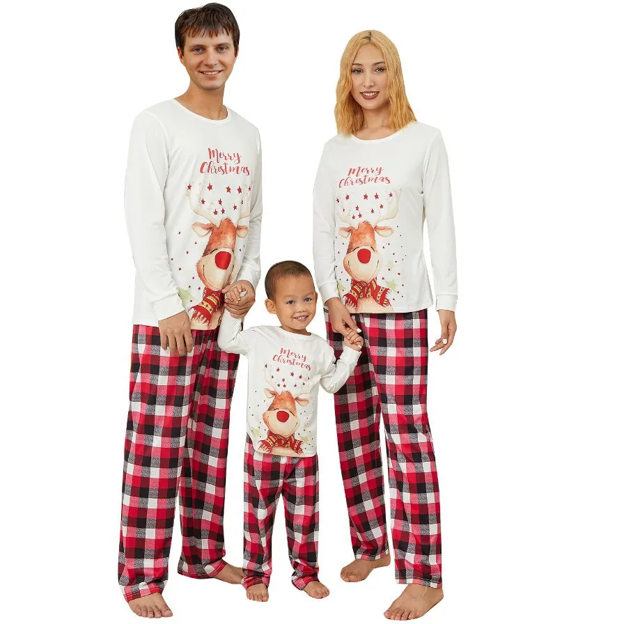 2024 Christmas Family pack 2025 New Year cartoon set Family pack Christmas cotton family pajamas for a family of three or four