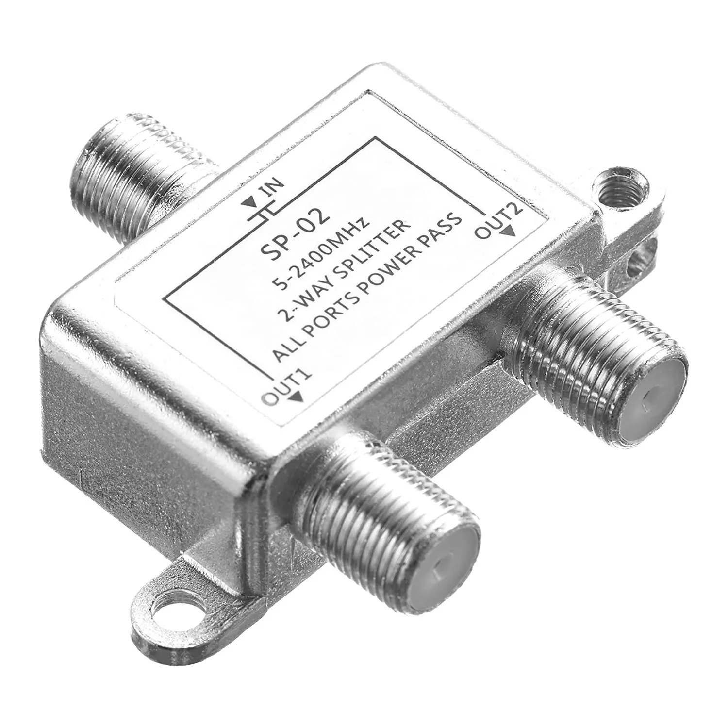 ¡De moda! Divisor de cable coaxial digital de 2 vías 5-2400 MHz, compatible con RG6, funciona con conexiones de TV analógica/digital y Internet