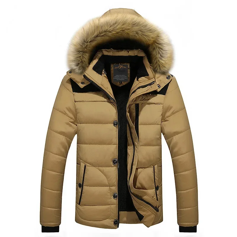 

Мужская утепленная теплая парка Fit-20 'C, брендовая зимняя куртка, мужские парки больших размеров 5XL 6XL, мужские пальто, парки с меховым капюшоном, hombre invierno
