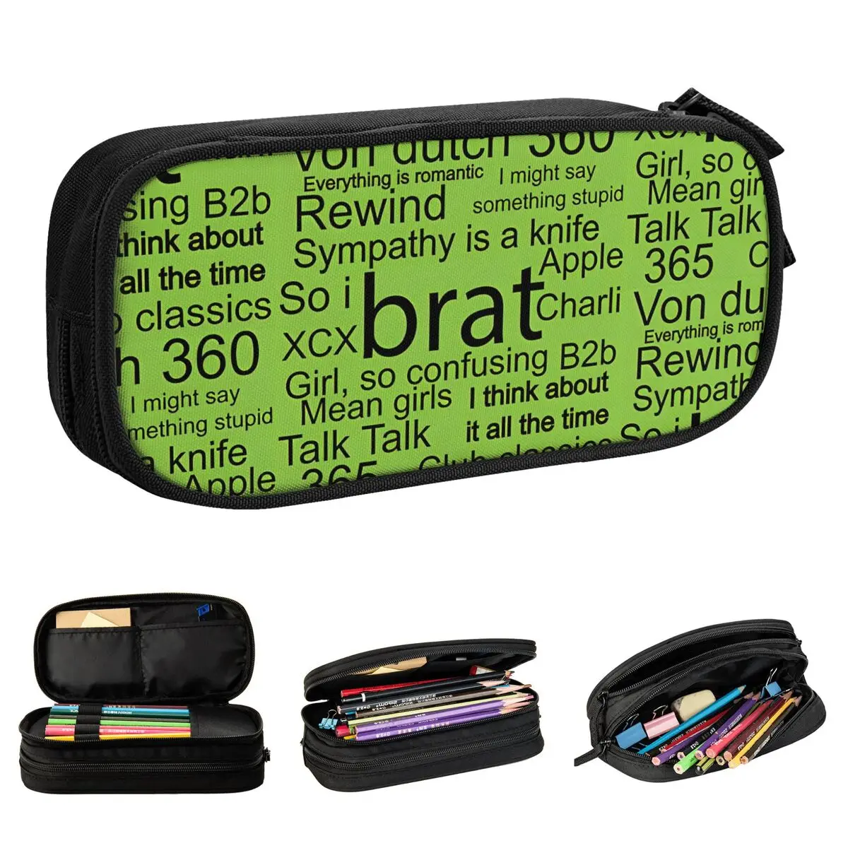 

Brat Charli XCX Pencil Case Pencilcases Pen Holder for Student Big Capacity Bag Students School Gifts Stationery