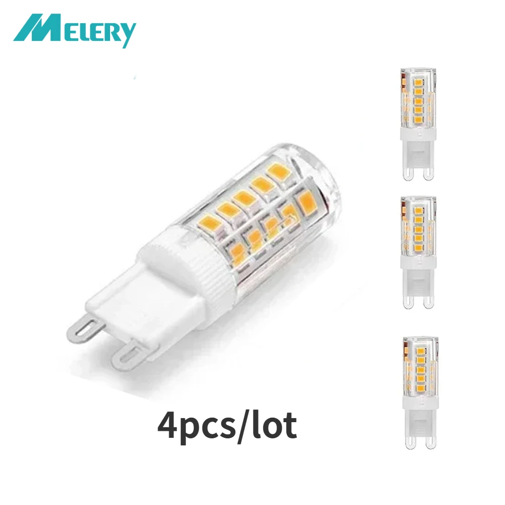 

Melery G9 Light Corn Bulb LED AC 220V 3W Ceramic SMD2835 Lamp 360 Beam Angle Chandelier Spotlight Bulbs for 30W Halogen 4PCS