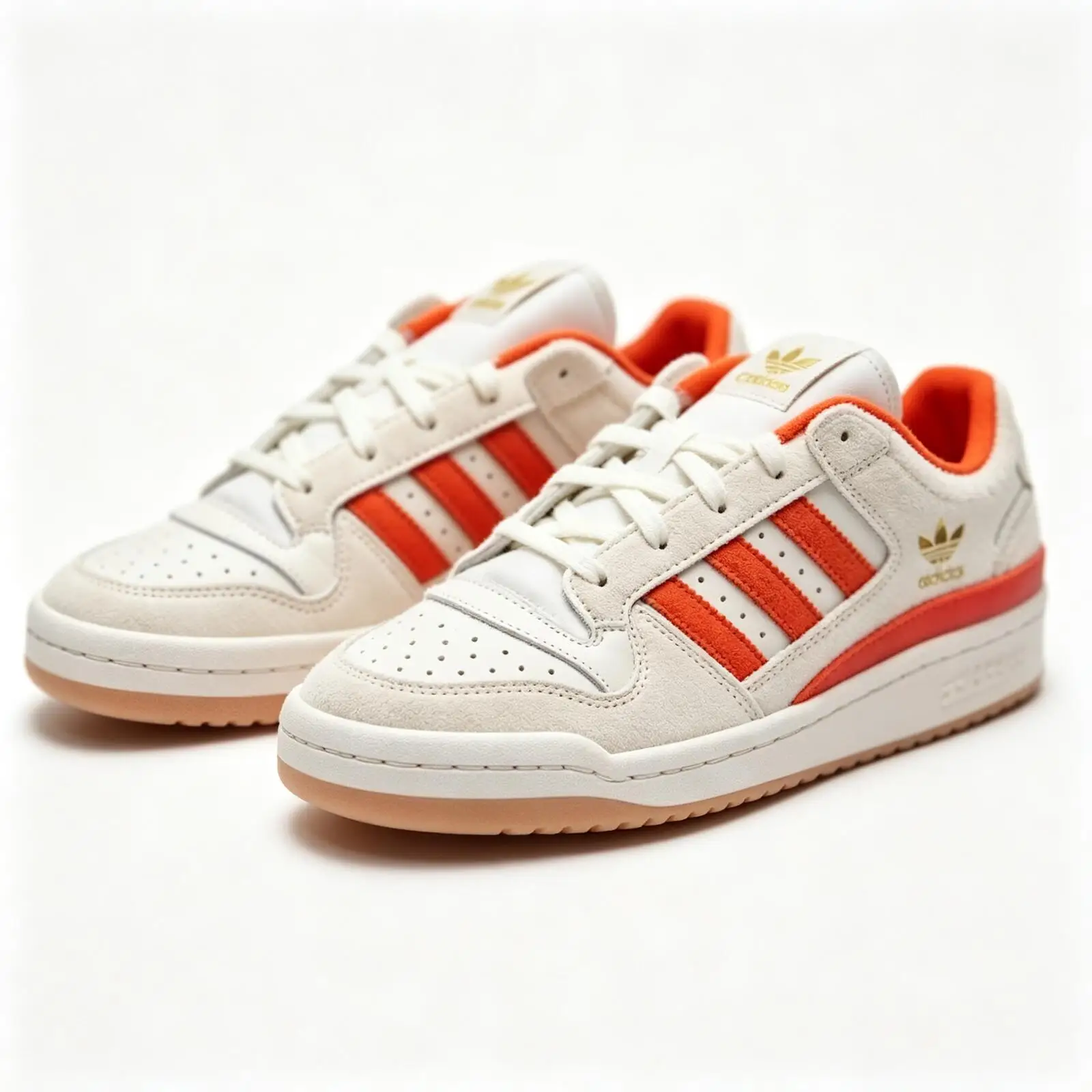 Adidas Originals FORUM LOW CL JQ1537 Abrasion Resistant Breathable Low Top Skateboard Shoes Unisex White Orange  Free returns
