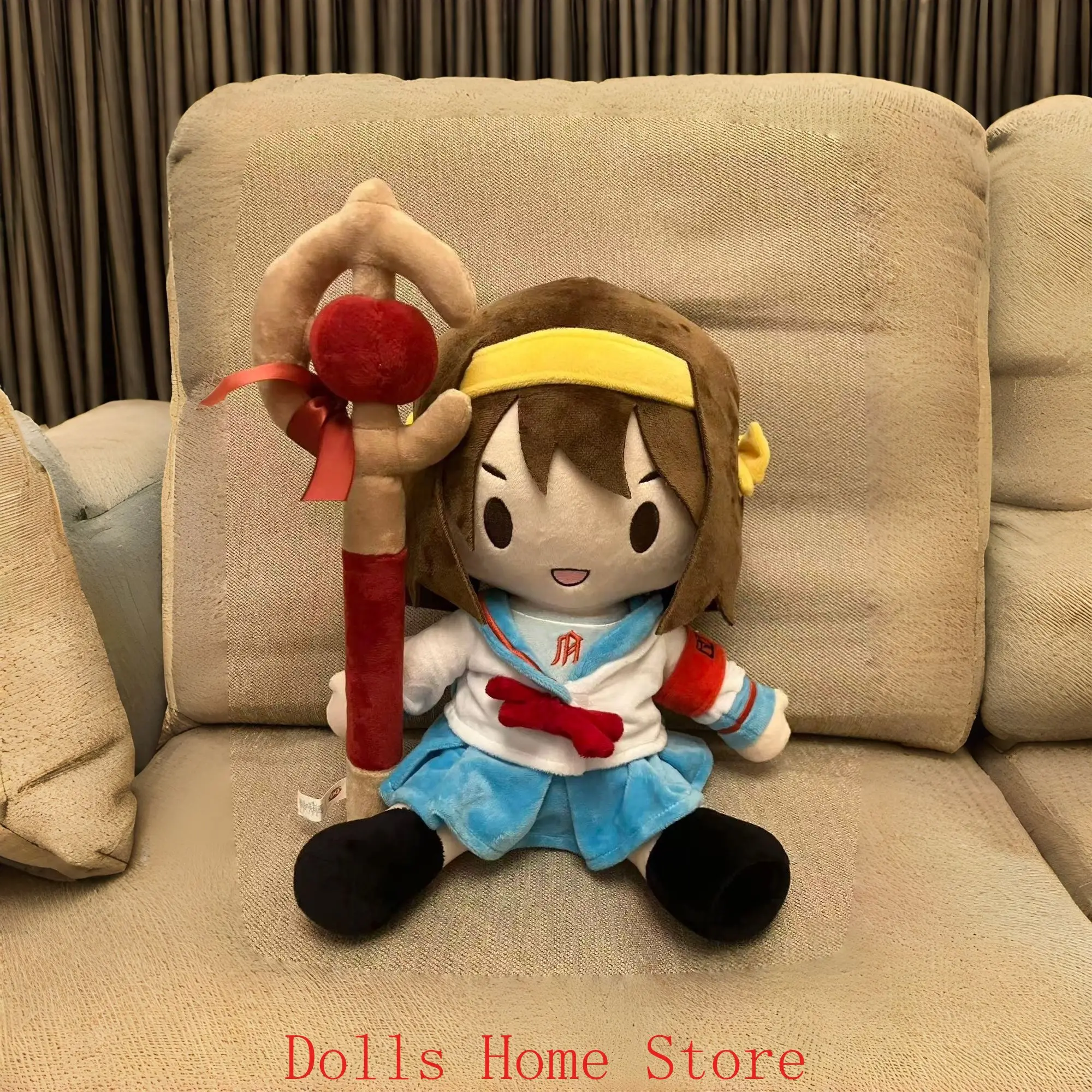 

Anime ‌Suzumiya Haruhi No Yuuutsu Cosplay Cartoon FuFu Cotton Figure Fluffy Model Body Sitting Posture Plushie Cute Plush Gift