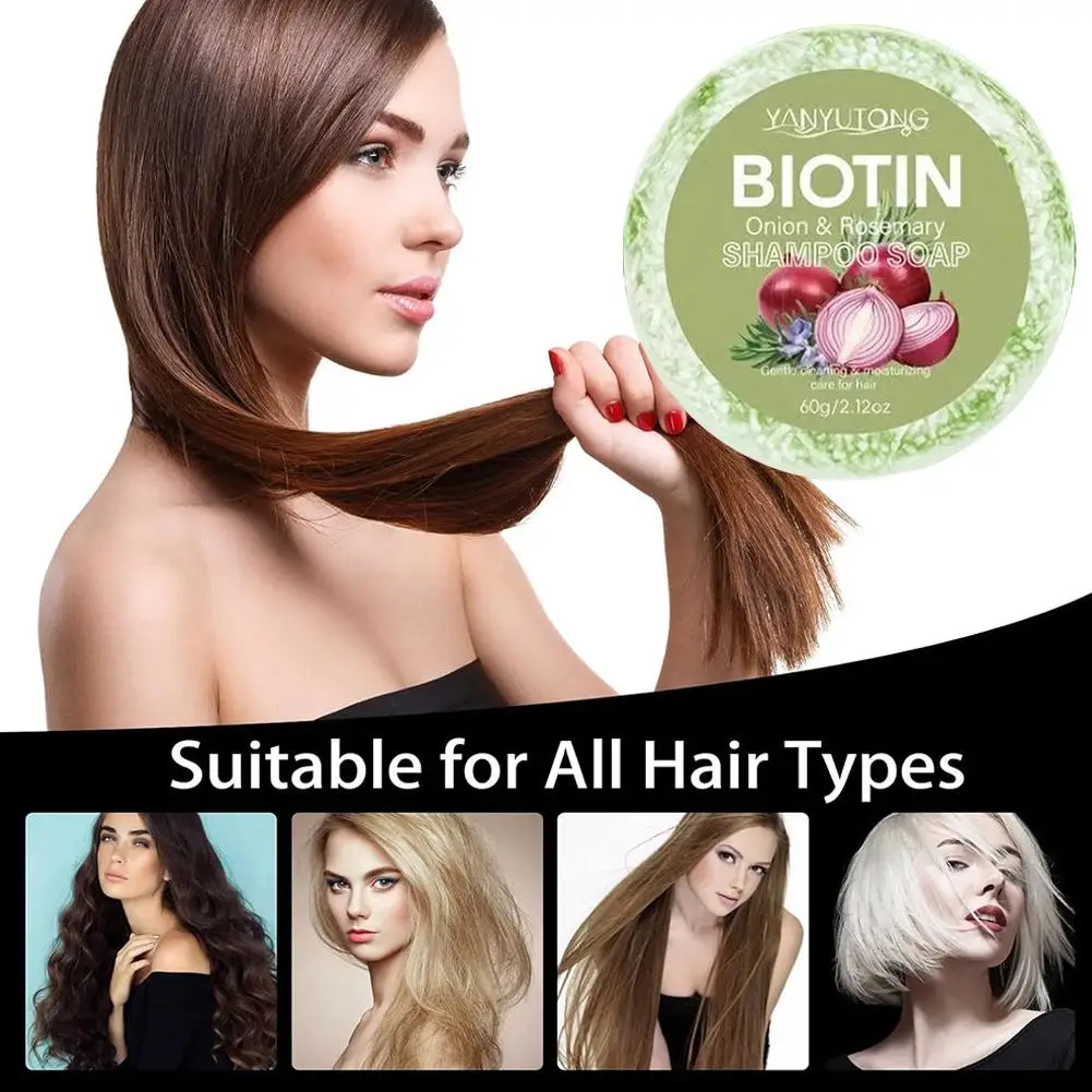 Moisturizing Shampoo Soap Natural Onion And Biotin Shampoo Soap Refreshing Fluffy Smoothing Prevent drying Hair Care