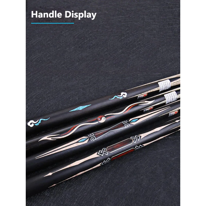 New Arrival Billiard Cues Cases One Piece Snooker Cue Ash Wood Shaft 10.2mm Tip Size Ebony Handle With Snooker Cue Case Set