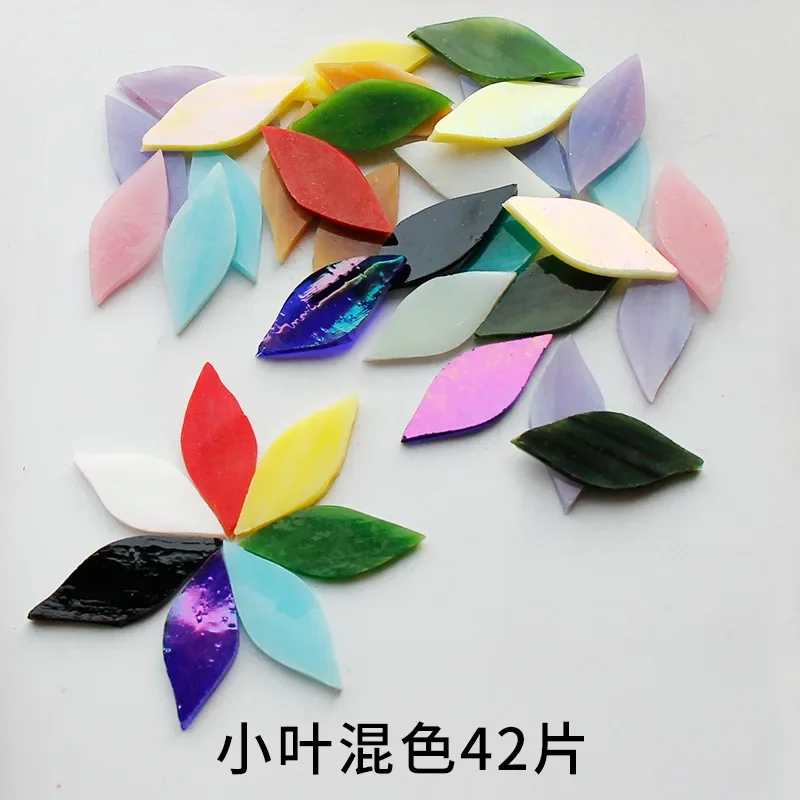 

Color Leaf Shaped Mosaic Tiles Stained Glass Mosaic DIY Handmade Coaster Mosaic Puzzle Making Art Wall Decoration Supplies