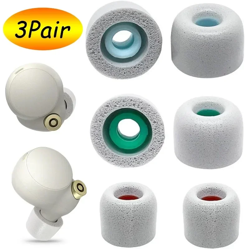 Memory Foam Tips for Sony WF-1000XM4/XM3 Anti-Slip Replacement Ear Tips Wireless Earphone Ear Pads Noise Reduction Earplugs Caps