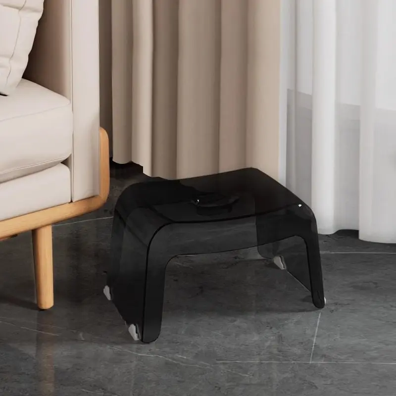 

Прочные прозрачные пластиковые табуреты для дома, креативная низкая скамейка для переобувания, многофункциональный табурет для ванной и душа