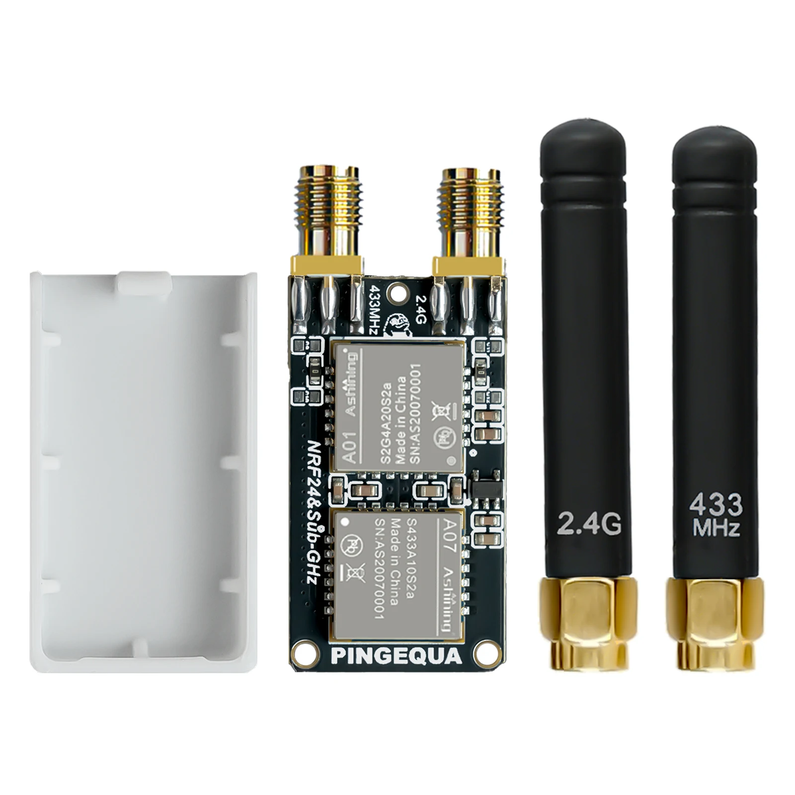 PINGEQUA RF Lab App-Ready, Flipper Zero NRF24 + CC1101 RF Devboard, 2.4GHz & 433MHz Sniffer, Auto-Switch