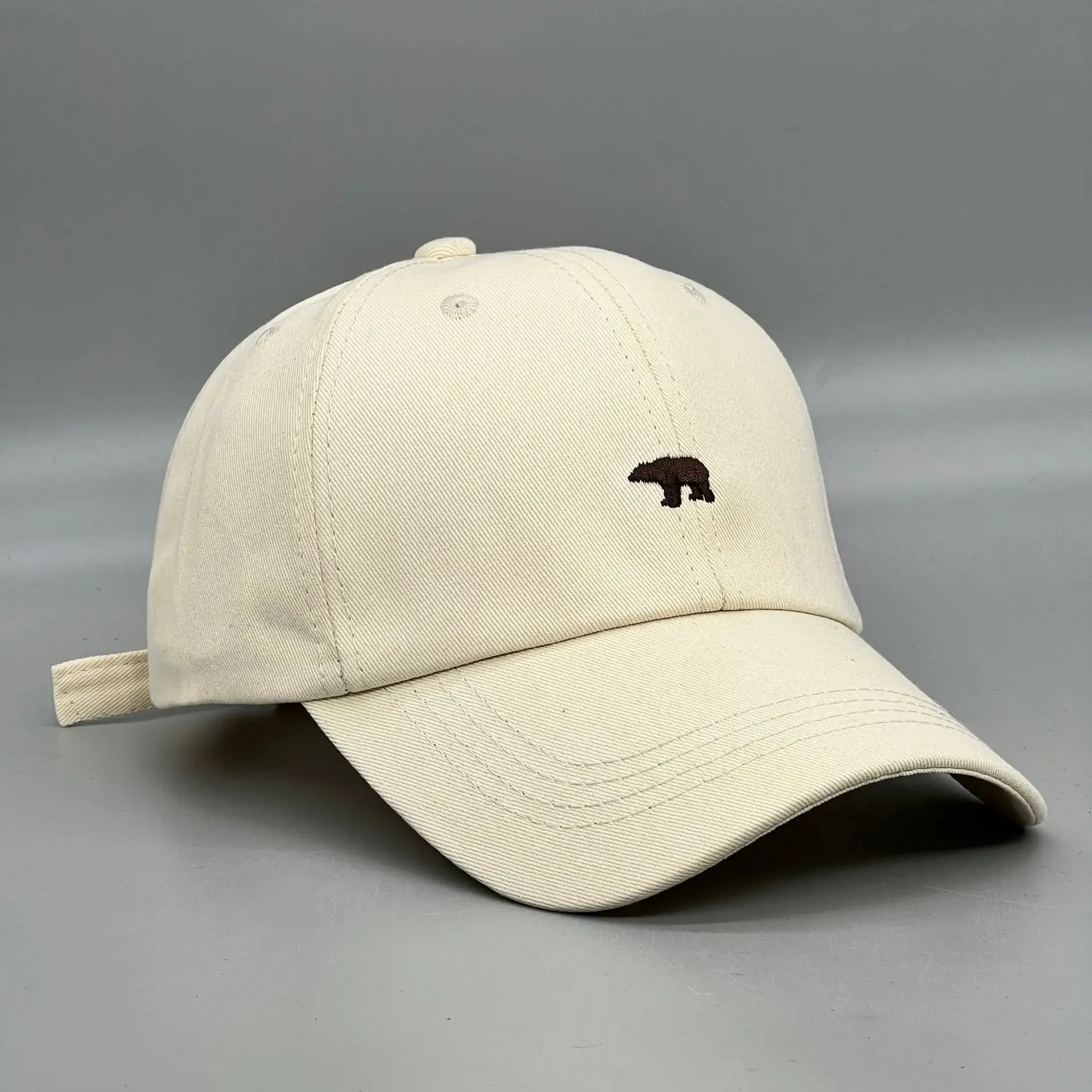 Sonnenhut mit Eisbär-Stickerei, Baumwoll-Baseballkappe, leicht, UV-Schutz für Frühling, Sommer, Herbst – Detail 9