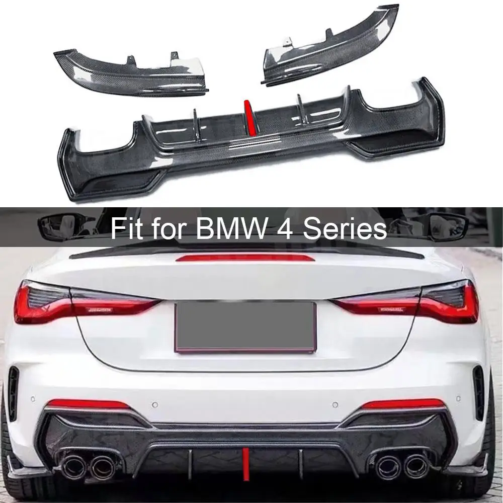 

Carbon Fiber Rear Bumper Lip Diffuser Splitters For BMW 4 Series G22 G23 Coupe 2021+ With LED Light Car Styling FRP Bumper Guard