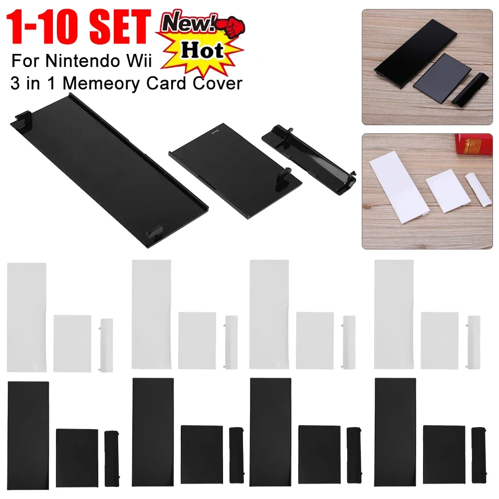 3 stücke Speicher karte Tür schlitz Abdeckung Deckel Ersatz 3 in 1 Memeory-Karte Abdeckung Spielkonsole Zubehör Teile fit für Nintendo Wii